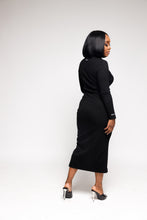 Load image into Gallery viewer, "HBCU Girl" Knit Dress with Embroidery- Black