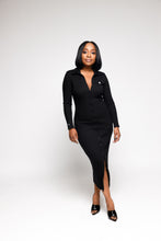 Load image into Gallery viewer, &quot;HBCU Girl&quot; Knit Dress with Embroidery- Black
