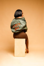 Load image into Gallery viewer, &quot;HBCU Girl&quot; Embroidered Bomber Jacket
